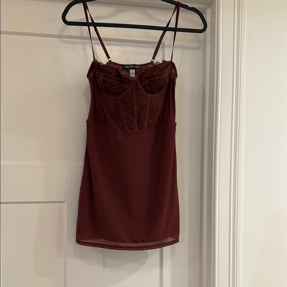 Brown Lace slip dress